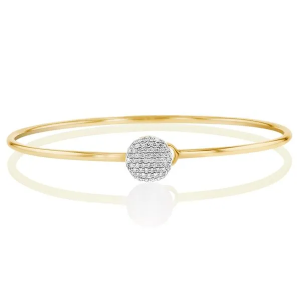 Phillips House 14KT Yellow Gold & Diamond 10MM Infinity Button Wire Bracelet Steve Lennon & Co Jewelers  New Hartford, NY