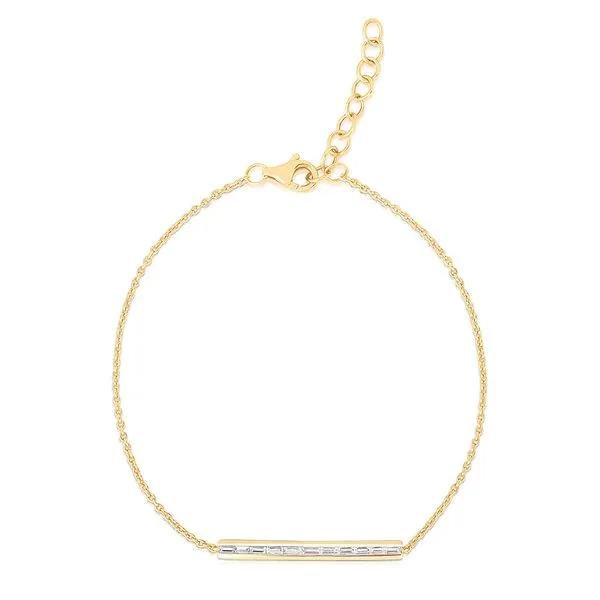 14K Yellow Gold Diamond Channel Set Baguette Bracelet Steve Lennon & Co Jewelers  New Hartford, NY