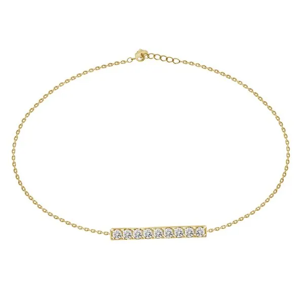 18KT YG  Diamond Bar Bracelet With 9 Diamonds .20TCW Steve Lennon & Co Jewelers  New Hartford, NY