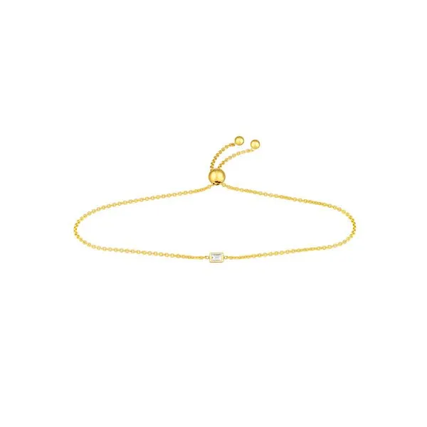 14KT Yellow Gold Mini Baguette Diamond Bolo Bracelet Steve Lennon & Co Jewelers  New Hartford, NY