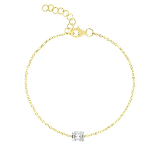 14K Yellow Gold Emerald Illusion Bracelet 0.16CT Steve Lennon & Co Jewelers  New Hartford, NY