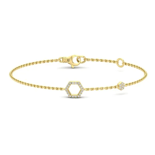 Vlora 14k YG Diamond Double Open Honeycomb Bracelet .12tcw Steve Lennon & Co Jewelers  New Hartford, NY