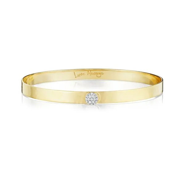Phillips House 14KT Yellow Gold 5mm Hammered Infinity Love Always Bracelet with 19 Diamonds .12tcw Steve Lennon & Co Jewelers  New Hartford, NY