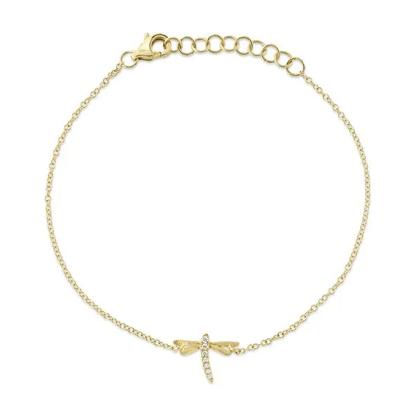 Shy Creation 14Kt Yellow Gold Diamond Dragonfly Bracelet .03tcw Steve Lennon & Co Jewelers  New Hartford, NY