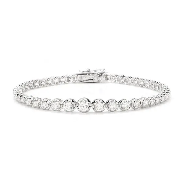 S. Lennon Classic 14KT WG 4 Prong Graduated Diamond Solitiare Tennis Bracelet 3.07TCW Steve Lennon & Co Jewelers  New Hartford, NY