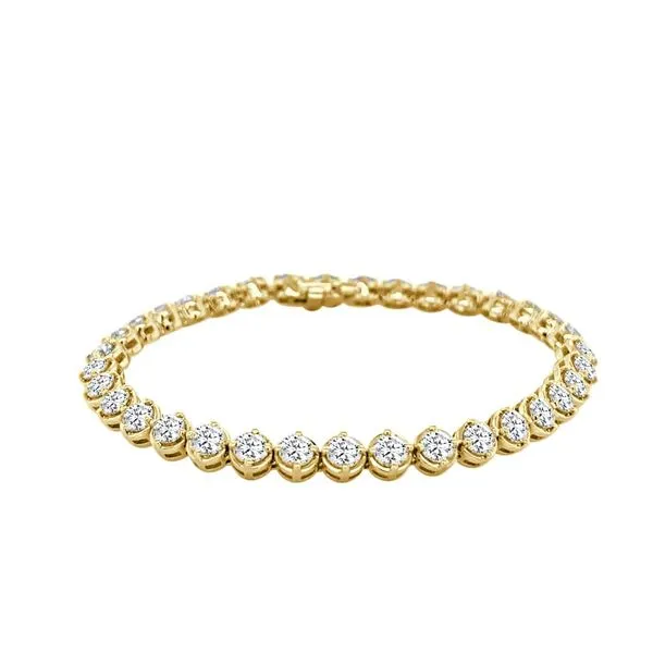 S. Lennon Classic 18K Yellow Gold Illusion Setting 4-Prong Diamond Tennis Bracelet .96TCW Steve Lennon & Co Jewelers  New Hartford, NY