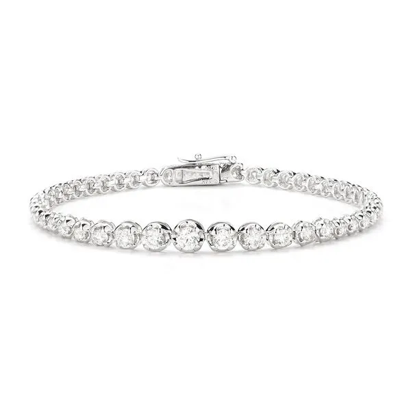 S, Lennon Classic 14KT WG 4 Prong Graduated Diamond Solitaire Tennis Bracelet w/39 Round Diamonds = 4.82tcw Image 2 Steve Lennon & Co Jewelers  New Hartford, NY