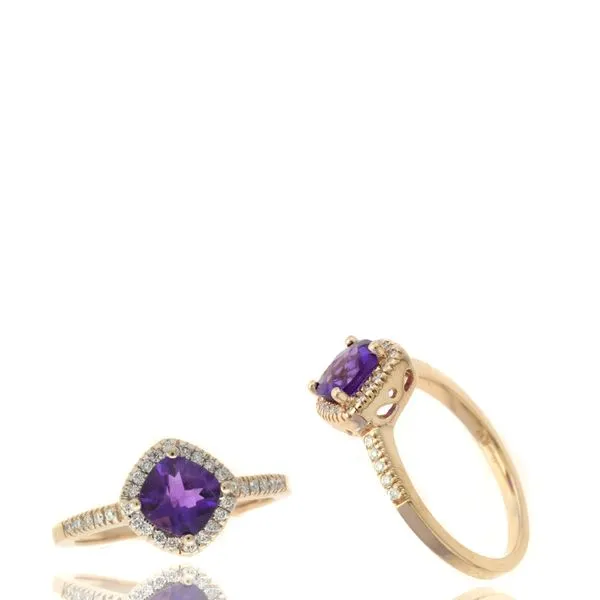 14KR Diamond and Amethyst Ring Steve Lennon & Co Jewelers  New Hartford, NY