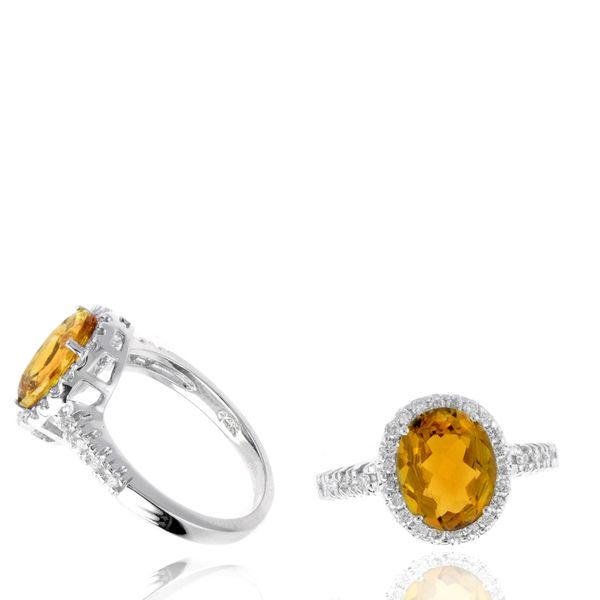 14KW Diamond and Citrine Ring Steve Lennon & Co Jewelers  New Hartford, NY