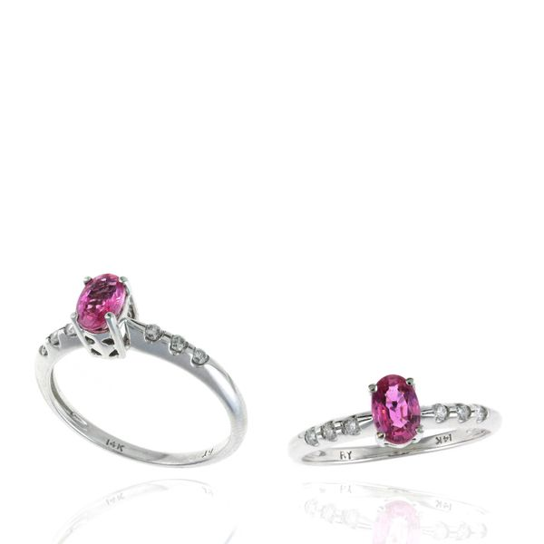14KW Diamond and PinkSapphire Ring Steve Lennon & Co Jewelers  New Hartford, NY