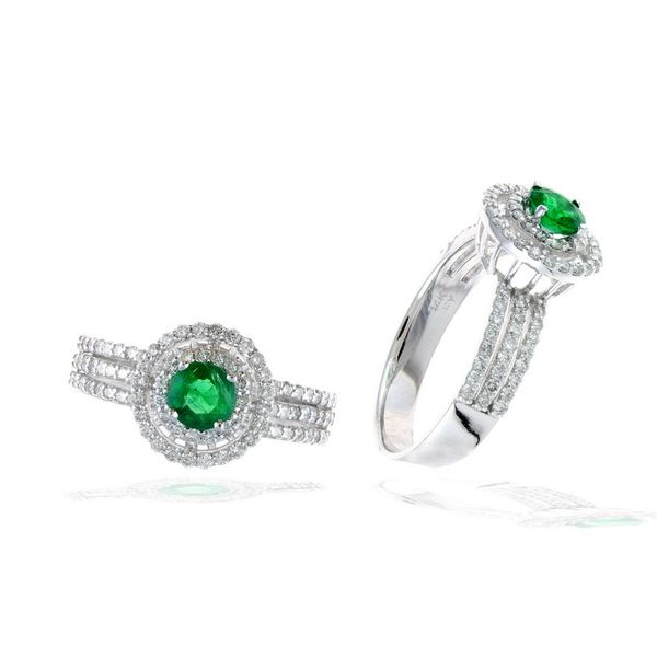 14KW Diamond and Oval Sapphire Ring Steve Lennon & Co Jewelers  New Hartford, NY