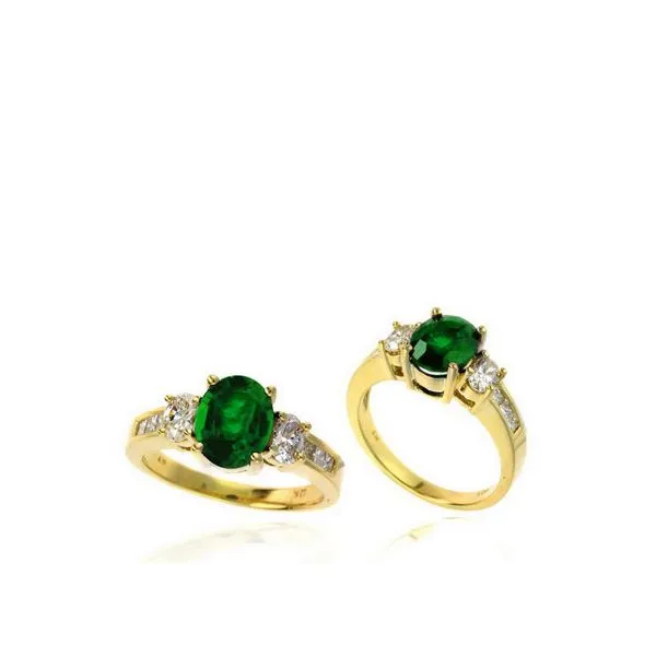 14KY Diamond and Emerald Ring Steve Lennon & Co Jewelers  New Hartford, NY