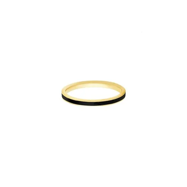 14K Yellow Gold Black Enamel Band Ring Steve Lennon & Co Jewelers  New Hartford, NY