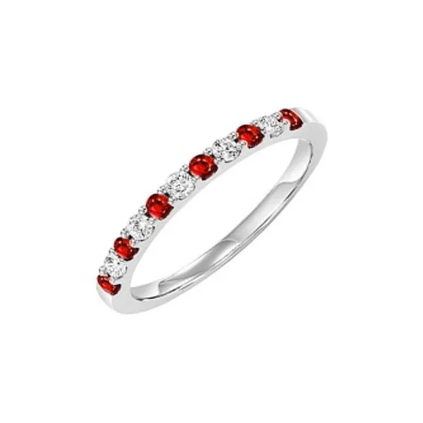 10K White Gold Ruby .20TCW and Diamond .20TCW Stackable Ring Size 7 Steve Lennon & Co Jewelers  New Hartford, NY
