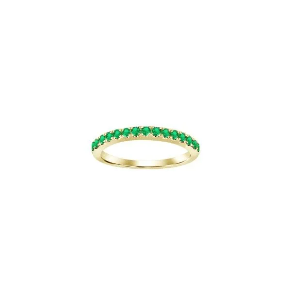 18Kt Yellow Gold Shared Prong Band with18 Emeralds .17tcw Steve Lennon & Co Jewelers  New Hartford, NY