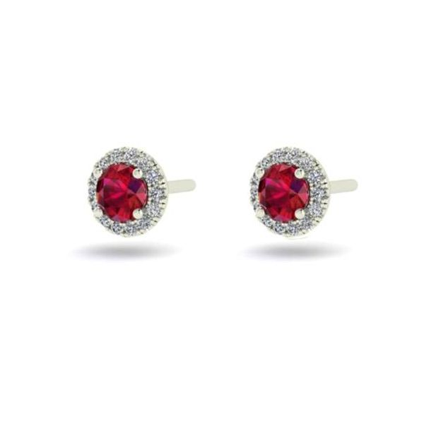 Fana Fine Jewelry 14Kt WG Diamond and Ruby Earrings 0.12tcw Image 2 Steve Lennon & Co Jewelers  New Hartford, NY