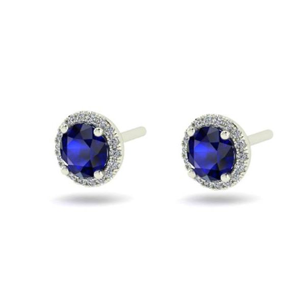 Fana Fine Jewelry 14Kt WG Diamond and Sapphire Earrings .14tcw Image 2 Steve Lennon & Co Jewelers  New Hartford, NY