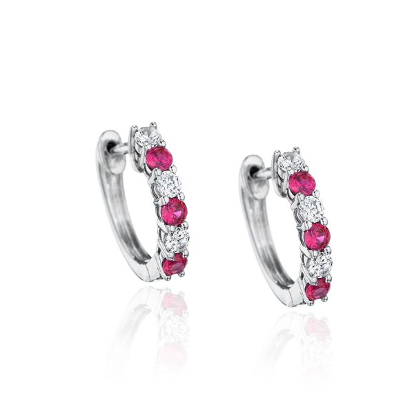 Fana Fine Jewelry 14KT YG Diamond and Ruby Earrings (Shown in White Gold) .36tcw Image 2 Steve Lennon & Co Jewelers  New Hartford, NY