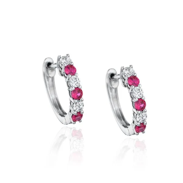 Fana Fine Jewelry 14KT YG Diamond and Ruby Earrings (Shown in White Gold) .36tcw Steve Lennon & Co Jewelers  New Hartford, NY