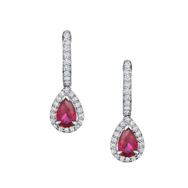 Fana Fine Jewelry 14Kt WG Diamond and Ruby Drop Earrings .35tcw Image 2 Steve Lennon & Co Jewelers  New Hartford, NY