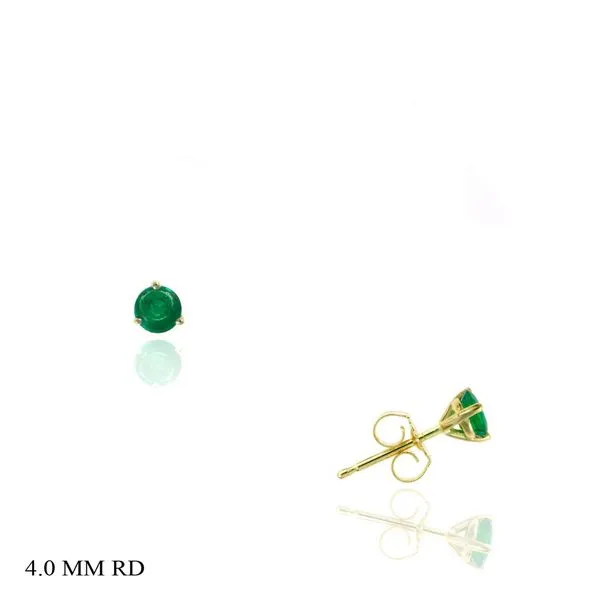 14K Yellow Round Ermerald Martini Studs S. Lennon & Co Jewelers New Hartford, NY