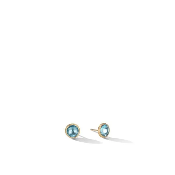 Marco Bicego - Jaipur Color Collection 18K Yellow Gold Blue Topaz Stud Earrings Steve Lennon & Co Jewelers  New Hartford, NY
