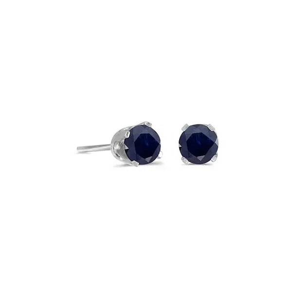 14kt White Gold 3mm Round Sapphire Birthstone Stud Earrings Steve Lennon & Co Jewelers  New Hartford, NY