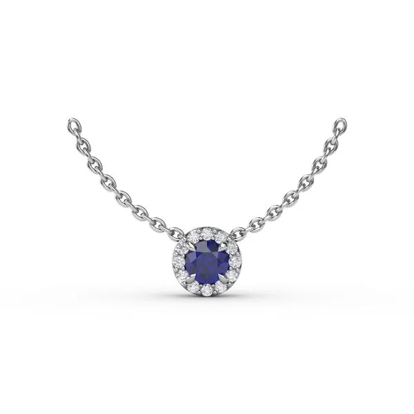 Fana Fine Jewelry 14Kt WG Diamond and Sapphire Pendant .06tcw S. Lennon & Co Jewelers New Hartford, NY