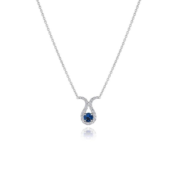 Fana Fine Jewelery 14Kt YG Diamond and Sapphire Pendant (shown in White Gold) .18tcw Image 2 Steve Lennon & Co Jewelers  New Hartford, NY