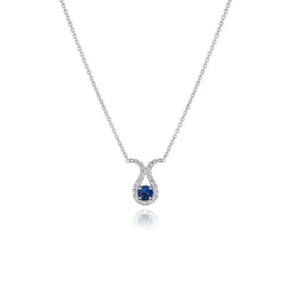 Fana Fine Jewelery 14Kt YG Diamond and Sapphire Pendant (shown in White Gold) .18tcw Steve Lennon & Co Jewelers  New Hartford, NY