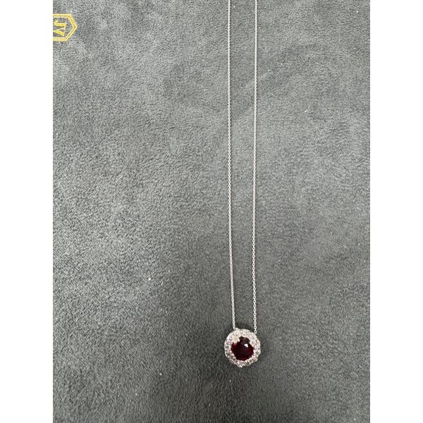 SLCO 14K White Gold Colored Stone Pendant Steve Lennon & Co Jewelers  New Hartford, NY