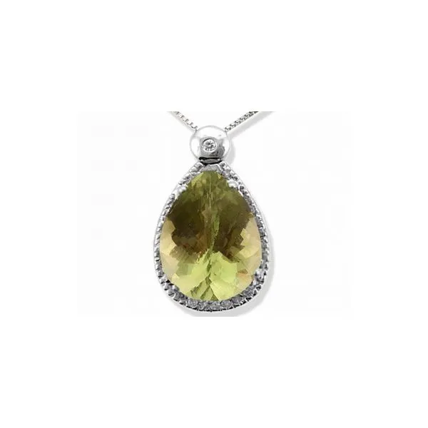 14KW Diamond & Green Amethyst Pendant Steve Lennon & Co Jewelers  New Hartford, NY