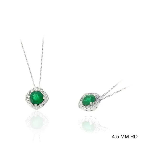 14K White Diamond & EMERALD Pendant Steve Lennon & Co Jewelers  New Hartford, NY