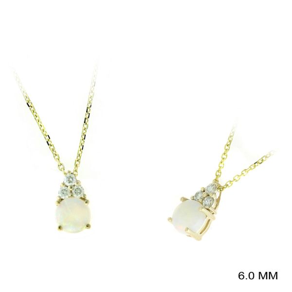 14K Yellow Diamond & Opal Pendant Steve Lennon & Co Jewelers  New Hartford, NY