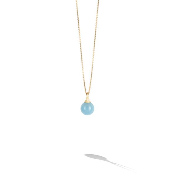 Marco Bicego -Africa Boule Collection 18K Yellow Gold and Aquamarine Pendant 15.25