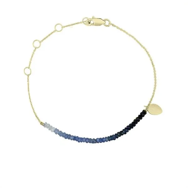 Meira T Yellow 14 Karat Cable Link Bracelet With Round Sapphires And Round Sapphires Steve Lennon & Co Jewelers  New Hartford, NY