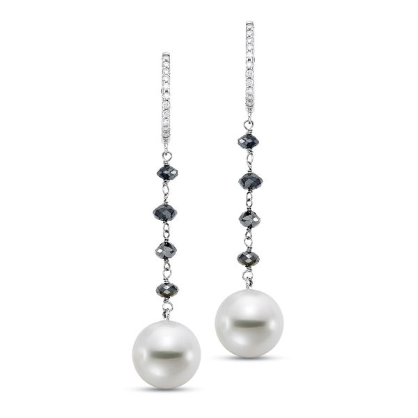 MP 18K White Gold Pearl Earrings Steve Lennon & Co Jewelers  New Hartford, NY
