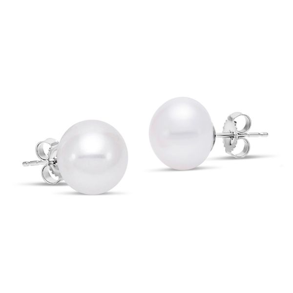 MP 14K White Gold Pearl Earrings Steve Lennon & Co Jewelers  New Hartford, NY