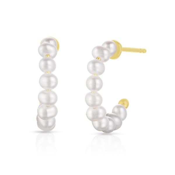 SU 14K Yellow Gold Pearl Earrings Steve Lennon & Co Jewelers  New Hartford, NY