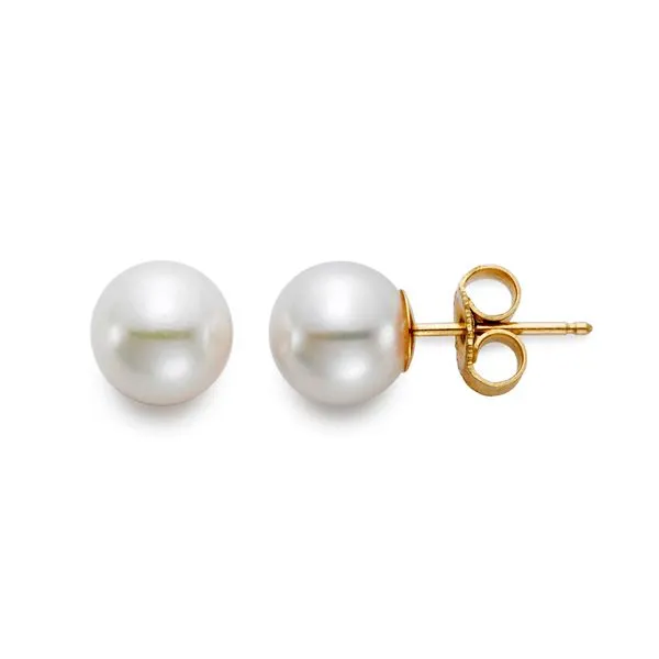 Mastoloni - 14Kt Yellow Gold  6.5-7MM Pearl Stud Earrings 