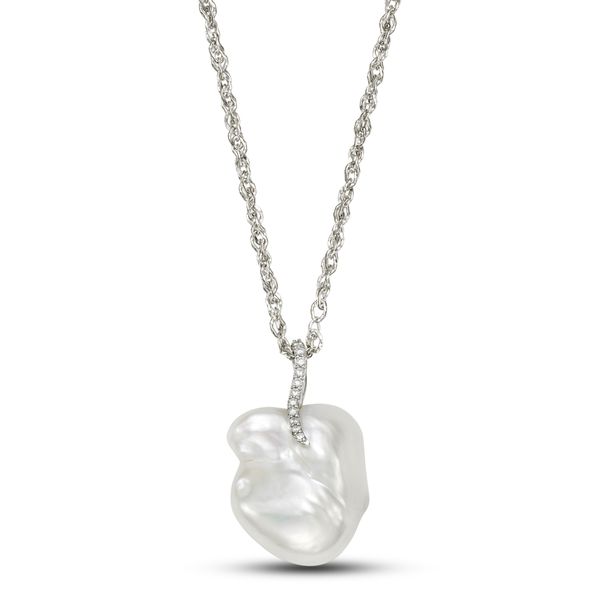 MP 18K White Gold Pearl Pendant Steve Lennon & Co Jewelers  New Hartford, NY