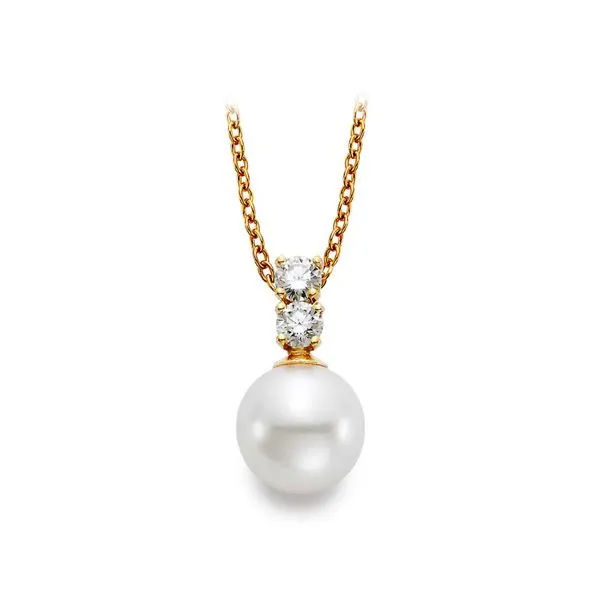 Mastoloni - 18k White Gold Double Diamond .25tcw and 9mm Pearl Pendant Steve Lennon & Co Jewelers  New Hartford, NY