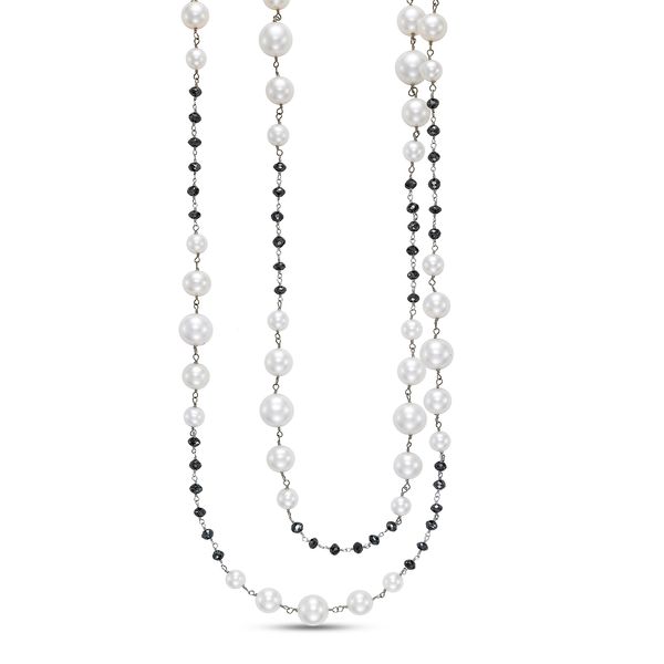 MP 18K White Gold Pearl Necklace Steve Lennon & Co Jewelers  New Hartford, NY