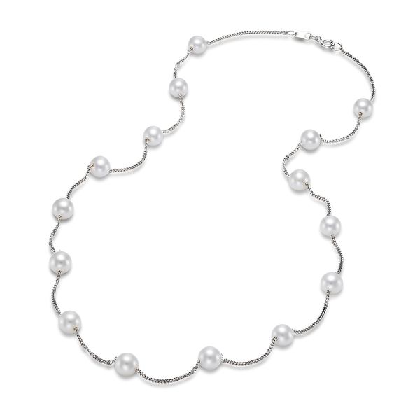 MP 14K White Gold Pearl Necklace Steve Lennon & Co Jewelers  New Hartford, NY