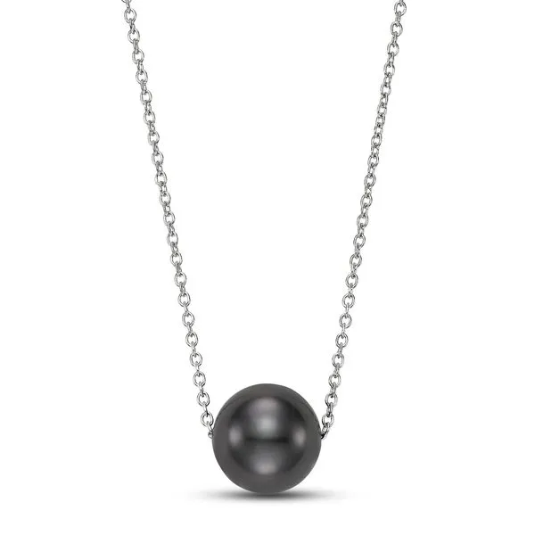 Mastoloni -14KT White Gold Floating Pearl 8-9MM Black Tahitian Necklace 18 Inch Steve Lennon & Co Jewelers  New Hartford, NY