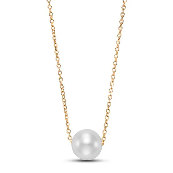 Mastoloni - 14K Yellow Gold 7.5-8mm Floating Freshwater Pearl Necklace Steve Lennon & Co Jewelers  New Hartford, NY