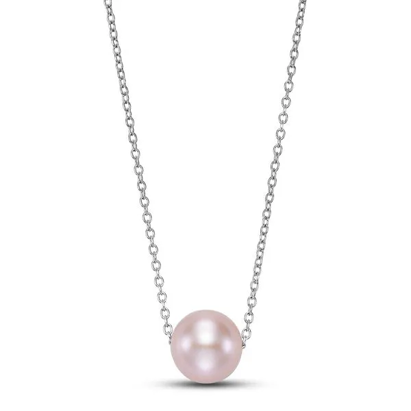 Mastoloni - 14K White Gold 7.5-8mm Pink Floating Freshwater Pearl Necklace Steve Lennon & Co Jewelers  New Hartford, NY
