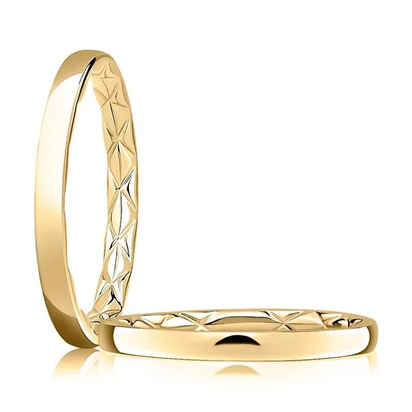 A. Jaffe Classic 14K Yellow Gold 2mm Ladies Quilted Wedding Band Steve Lennon & Co Jewelers  New Hartford, NY