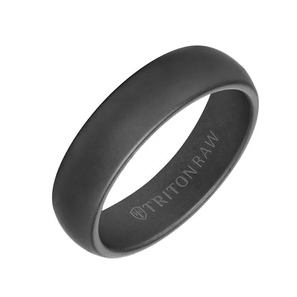 Triton - Tungsten Raw Round Edge Ring - Tungsten with Black. Size 10 Steve Lennon & Co Jewelers  New Hartford, NY