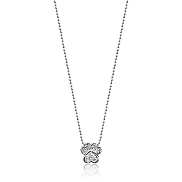 Alex Woo - Little Seasons Diamond & 14Kt White Gold Paw Pendant Steve Lennon & Co Jewelers  New Hartford, NY